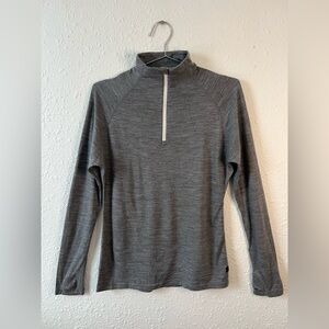 Ridge Merino Gray 1/4 Zip Merino Wool Pullover | Women’s M